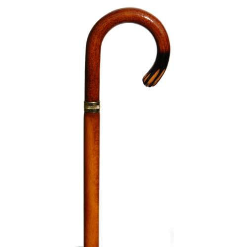 Crook Cane with Carved Detail on the Handle