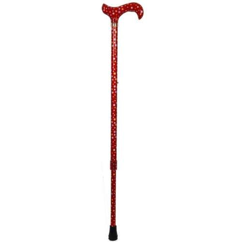 Red Spotty Adjustable Derby Stick