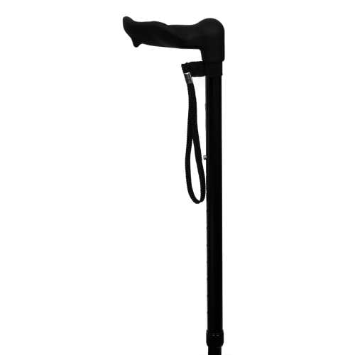Black Textured Handled Adjustable Walking Stick