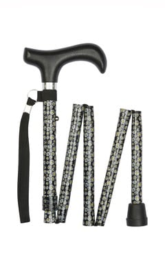 Handbag Size Folding Stick - Daises