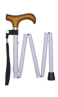 Handbag Size Folding Stick - Pastel Lilac