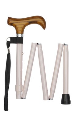 Handbag Size Folding Stick - Pastel Pink