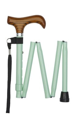 Handbag Size Folding Stick - Pastel Green