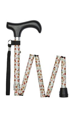 Extra Short Folding Stick - Poppies