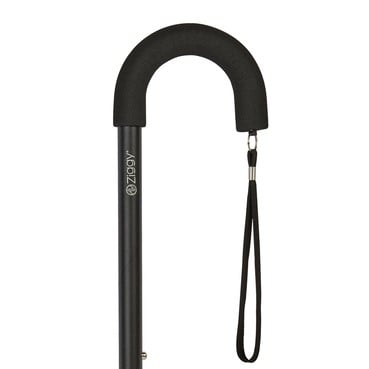 Black Crook Handled Adjustable Walking Stick