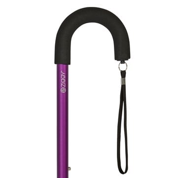 Purple Crook Handled Adjustable Walking Stick