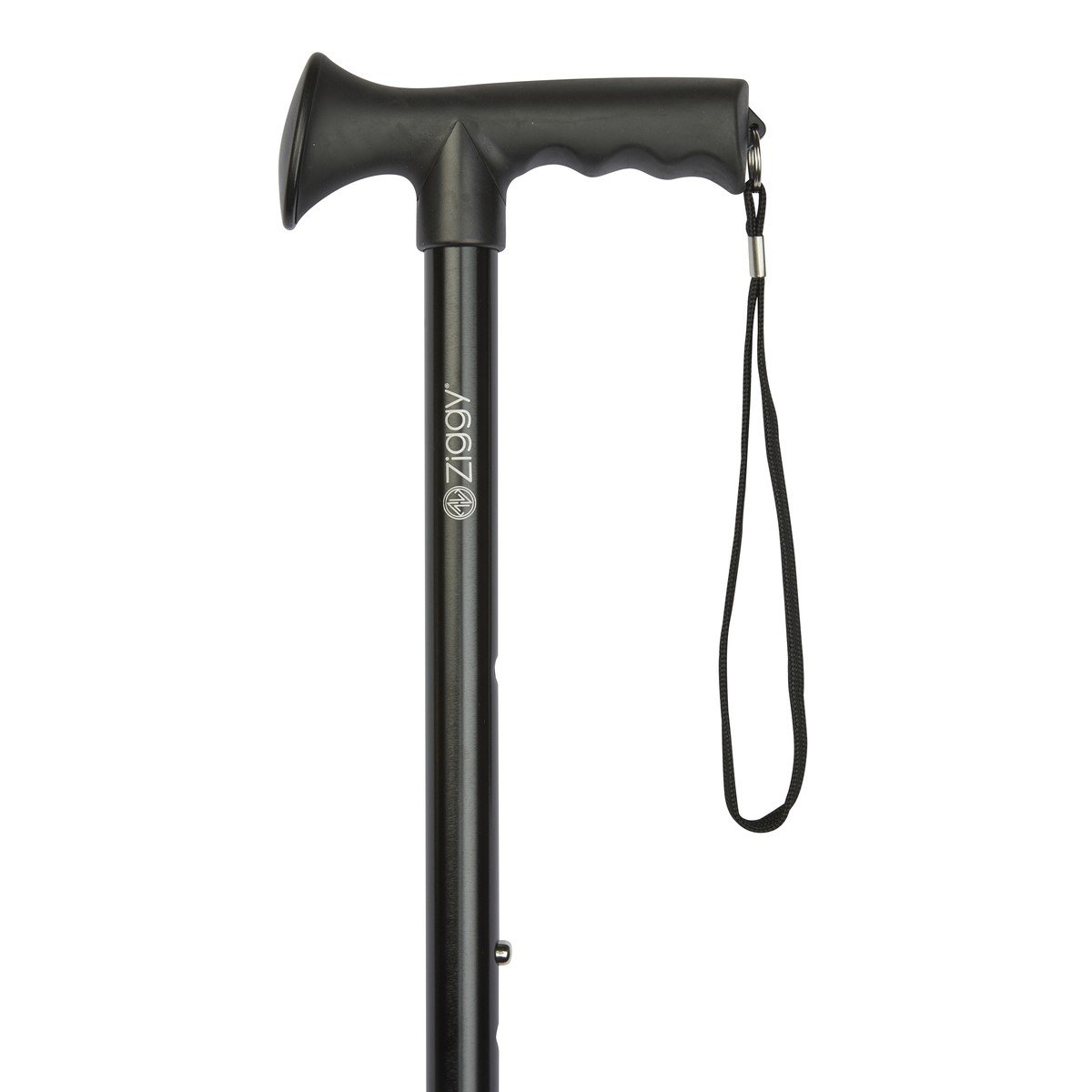 Black Gel Grip Handled Adjustable Walking Stick