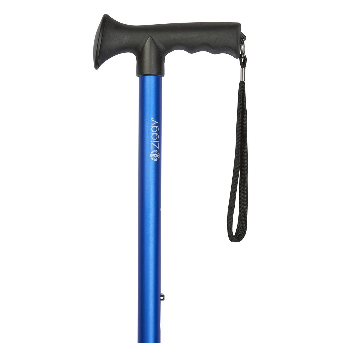 Blue Gel Grip Handled Adjustable Walking Stick