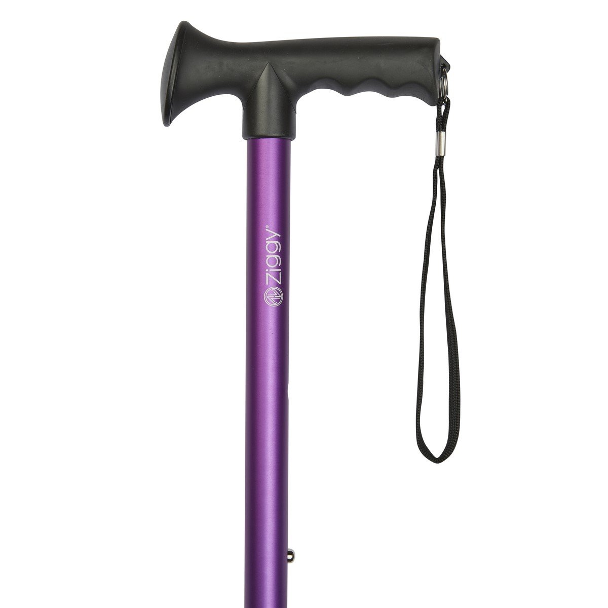 Purple Gel Grip Handled Adjustable Walking Stick