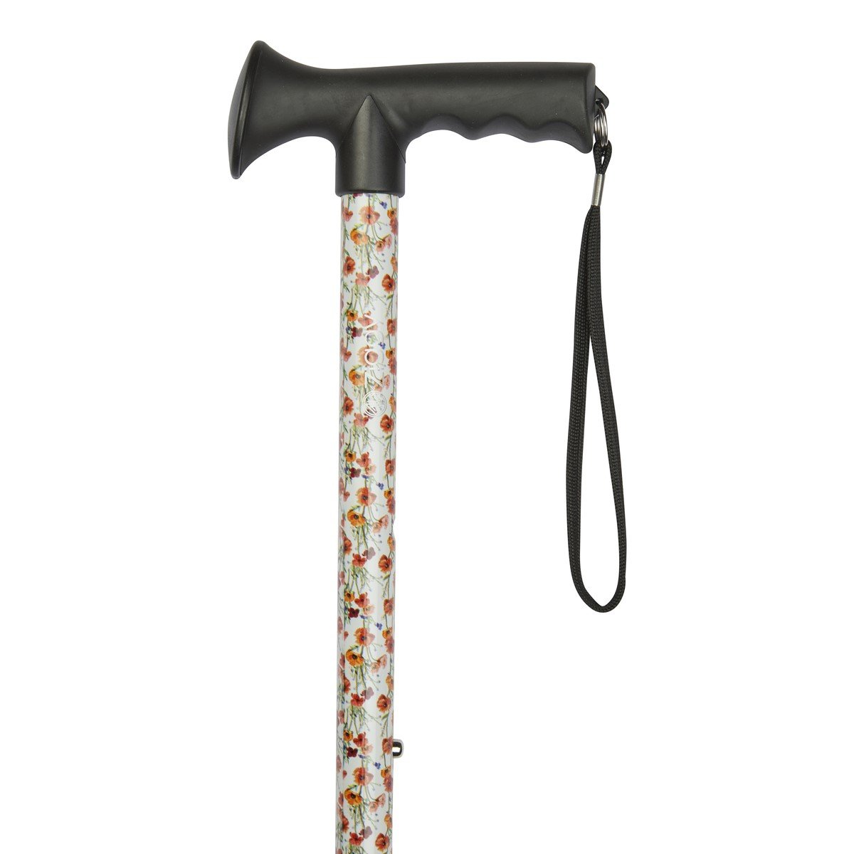 Poppies Gel Grip Handled Adjustable Walking Stick