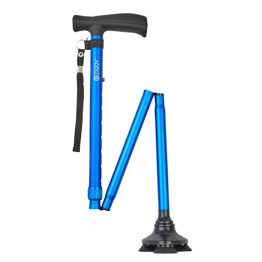 Tribase Foldable Walking Stick - Blue