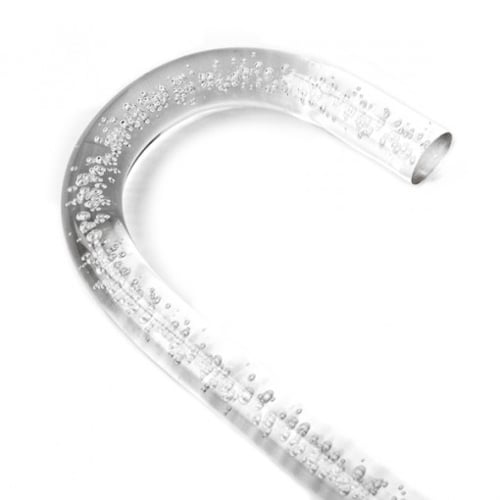 Bubbles Transparent Lucite Crook Walking Stick