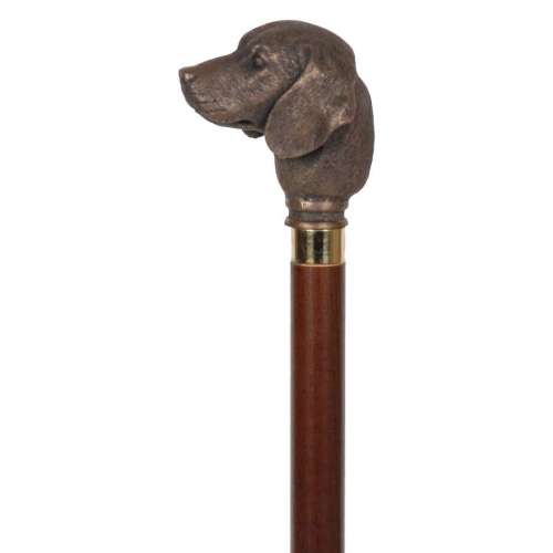 Golden Retriever Walking Stick Bronze Finish