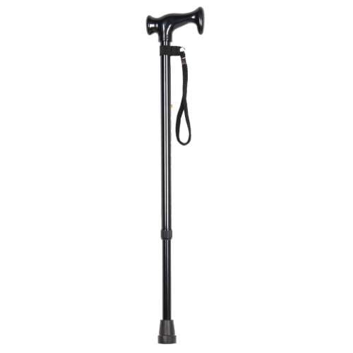 Moulded Handle Black Adjustable Walking Stick