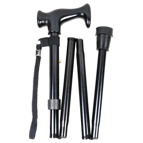 Black Moulded Handled Folding Stick