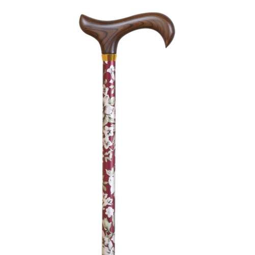 Burgundy Floral Print Extendable Stick
