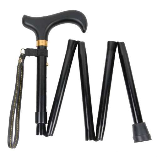 Handbag Size Folding Stick Black