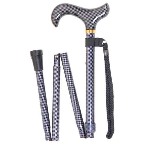 Gents Grey Check Patterned Handled Stick