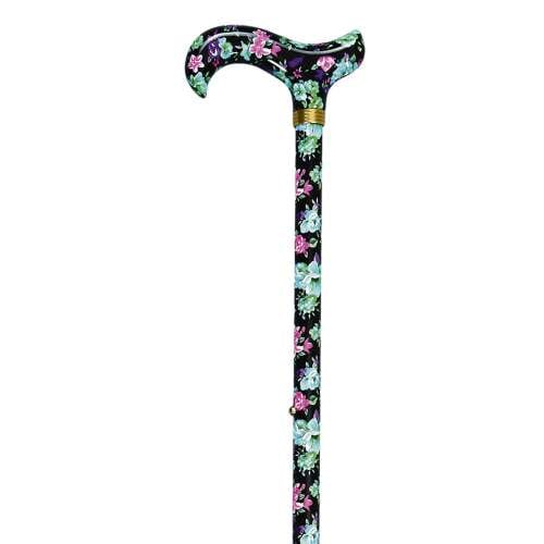 Black with Flowers Extendable Stick