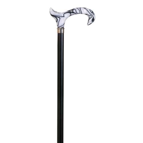 White and Black Acrylic Derby Walking Stick