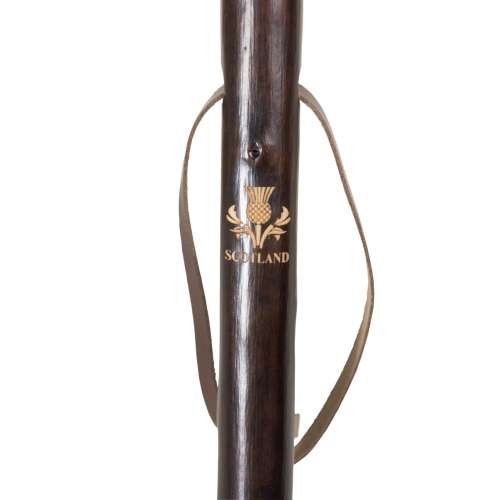 Chestnut Hiking Staff with Scottish Thistle Motif