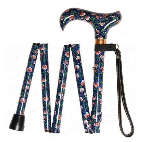 Blue Patterned Folding Handbag Stick