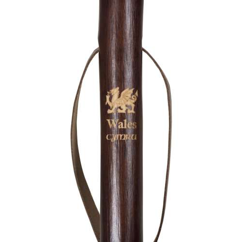 Chestnut Hiking Staff with Welsh Dragon Motif