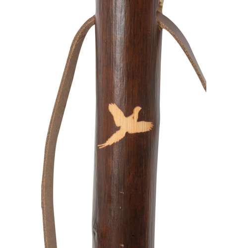 Chestnut Hiking Staff with Pheasant Motif