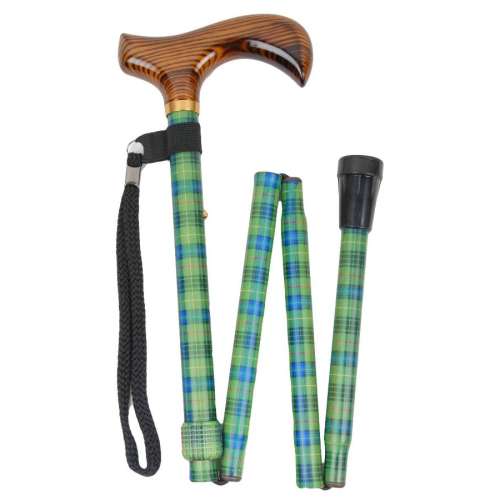 Derby Tartan Patterned Folding Stick