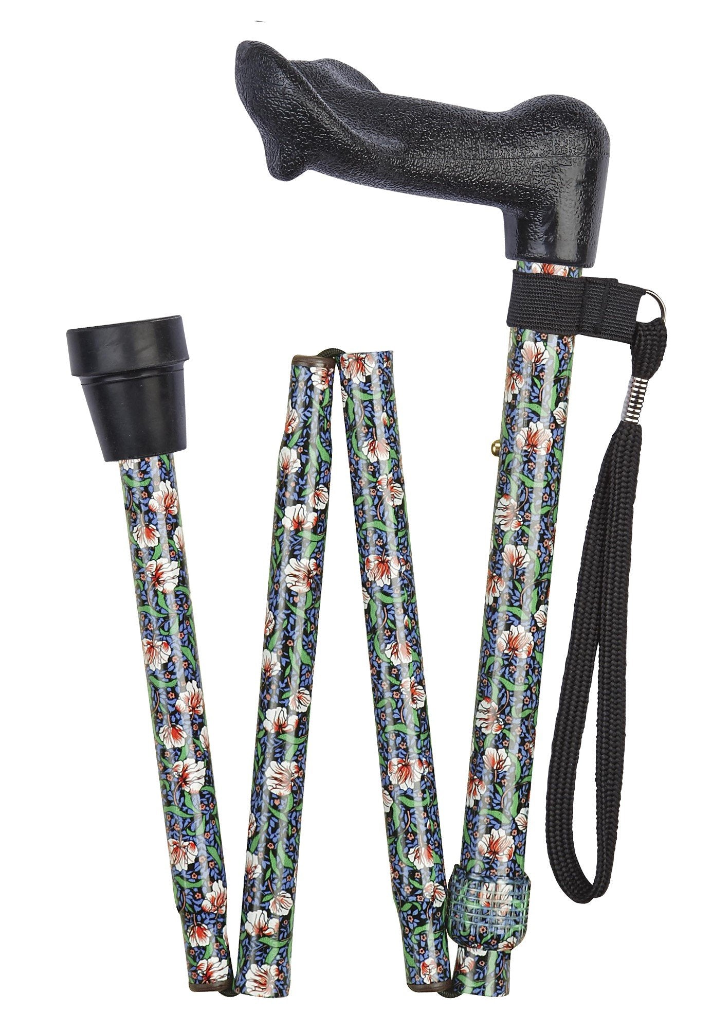 Blue Morris Pattern Folding Orthopaedic Walking Stick