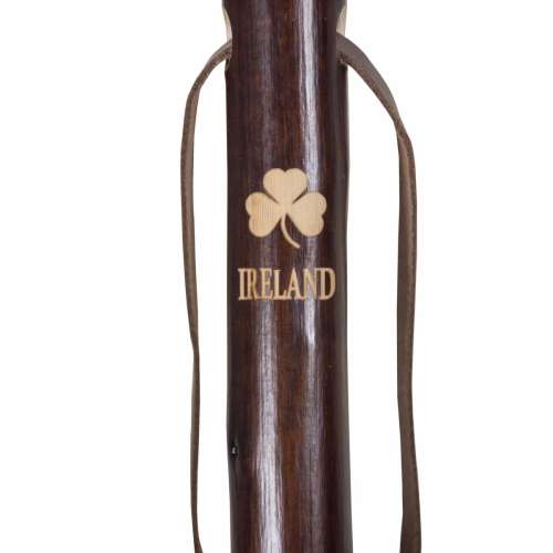 Chestnut Hiking Staff with Irish Shamrock Motif