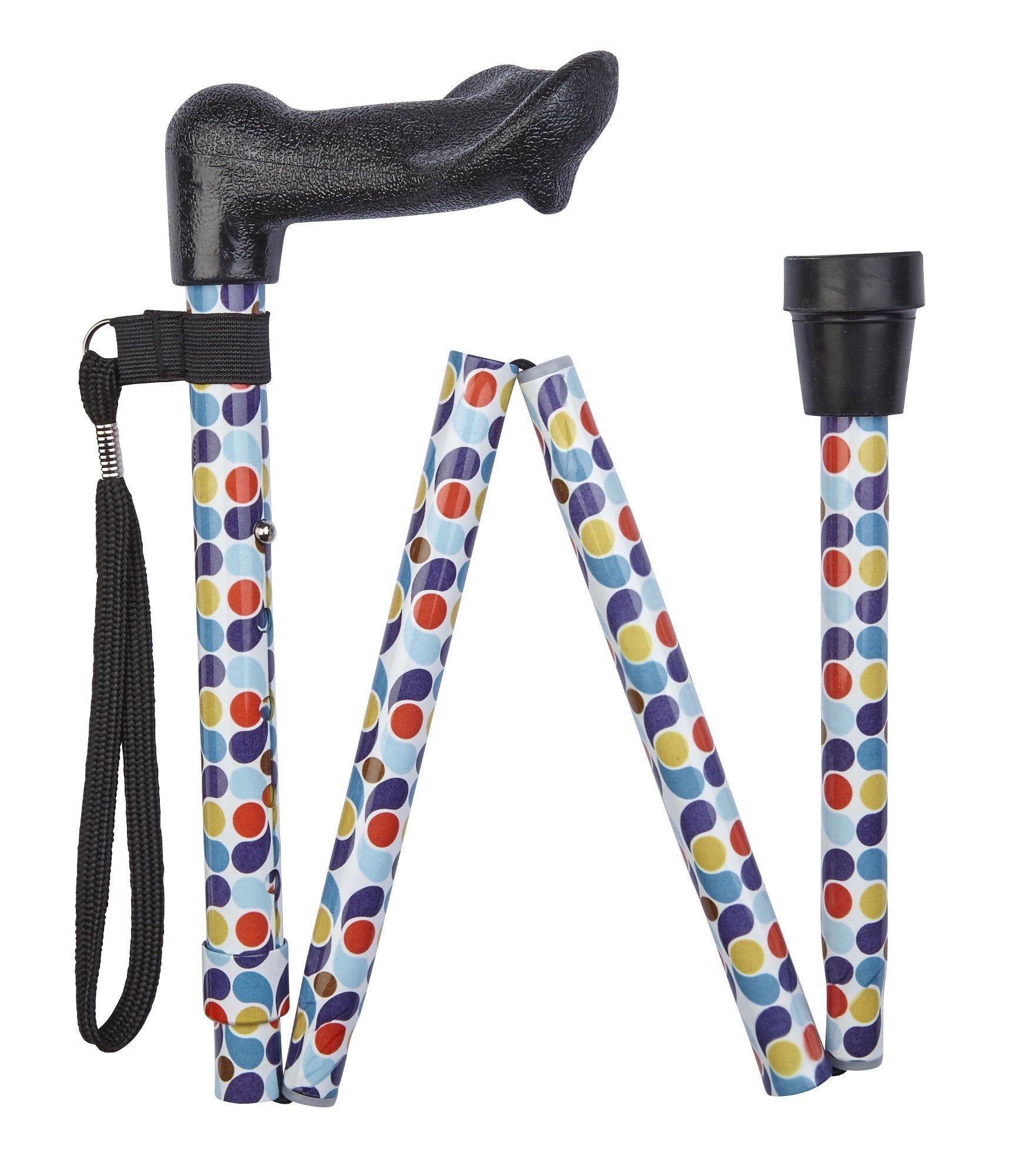 Retro Spots Folding Orthopaedic Walking Stick