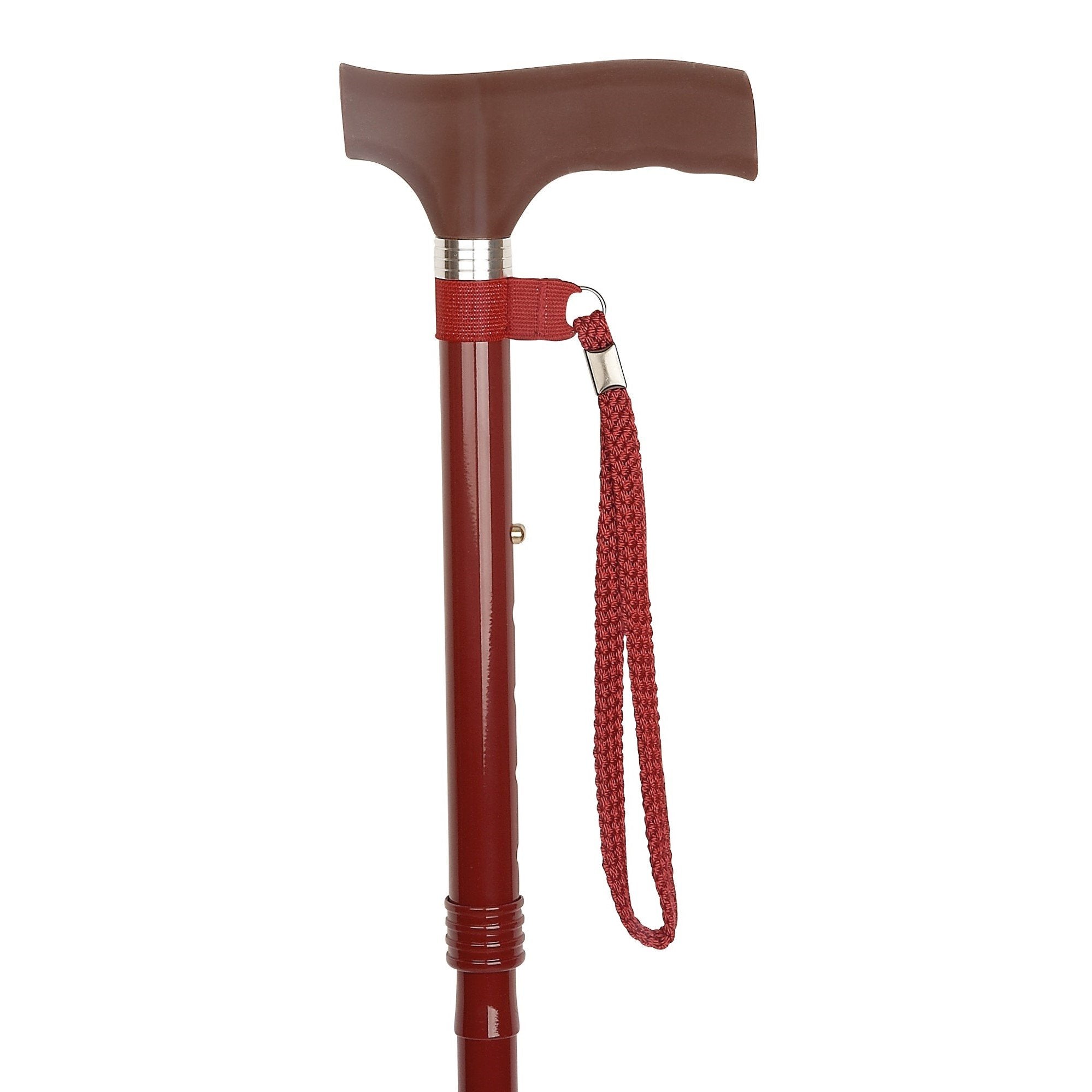 Silicone Handled Walking Stick - Burgundy