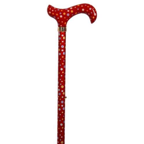 Red Spotty Adjustable Derby Stick