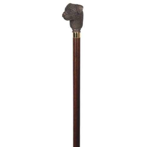 Terrier Bronze Finish Walking Stick