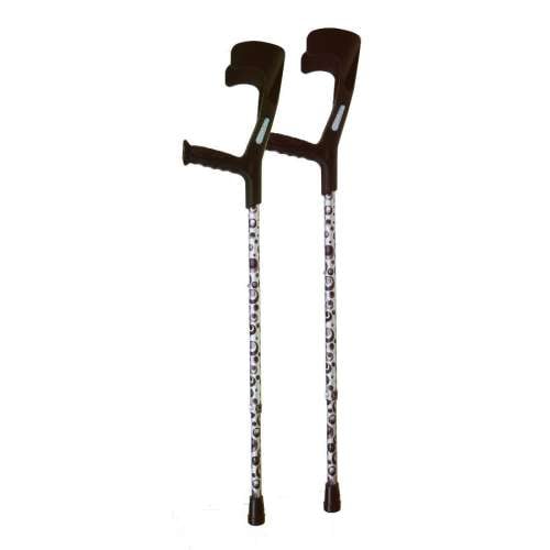 Grey Circles Patterned Crutch