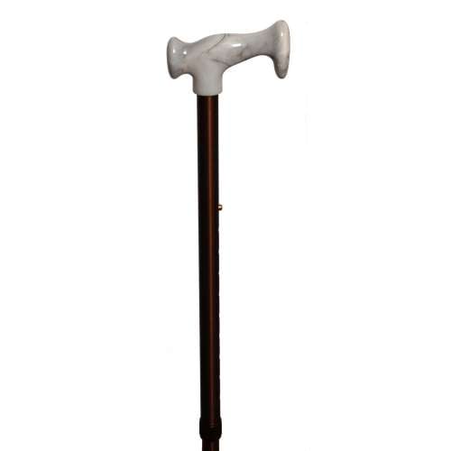 Grey Handled Adjustable Bronze Walking Stick