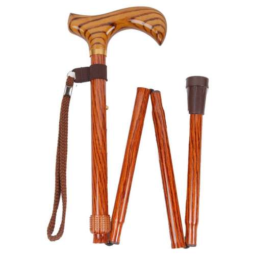 Wood Effect Folding Walking Stick