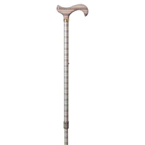 Check Patterned Adjustable Derby Cane